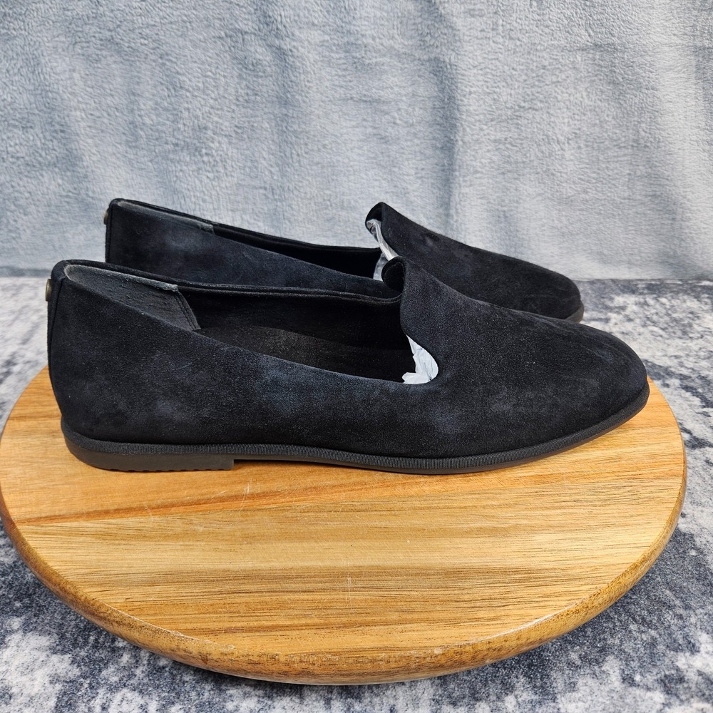 Vionic Willa 2.0 Black Suede Slip On Loafer Flat Comfort Shoes Women's Size 10
